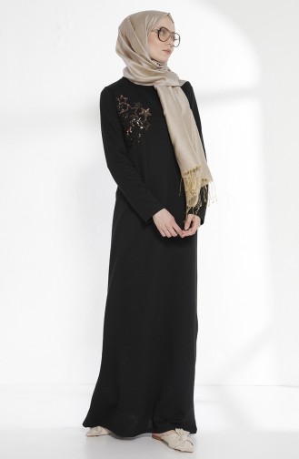 Schwarz Hijab Kleider 2979-08