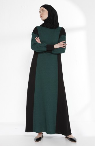 Robe Garnie 2941-03 Vert emeraude Noir 2941-03