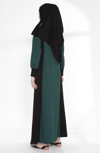 TUBANUR Garnili Dress 2941-03 Emerald Green Black 2941-03