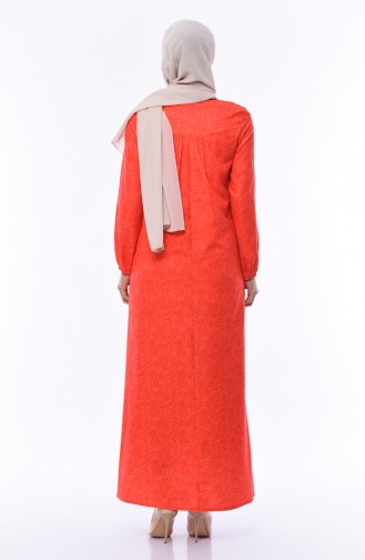 Bedrucktes Kleid mit Gummi 6Y3608430-02 Koralle 6Y3608430-02