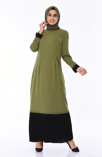 Khaki Hijab Dress 7Y3728500-01