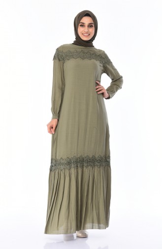 Khaki Hijab Dress 8Y3818800-01