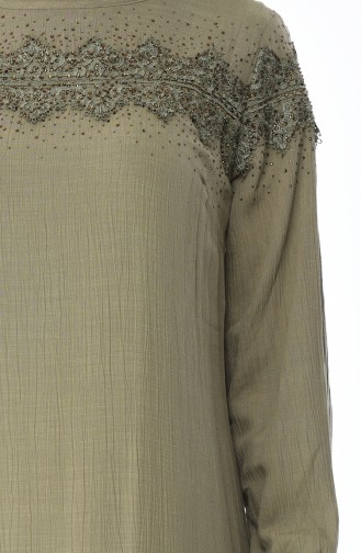 Khaki Hijab Dress 8Y3818800-01