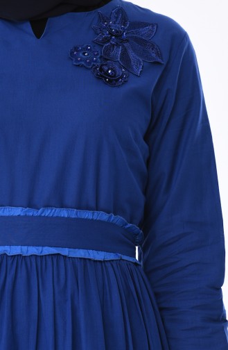 Saks-Blau Hijab Kleider 8Y3820200-01