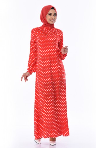 Red Hijab Dress 0079-05