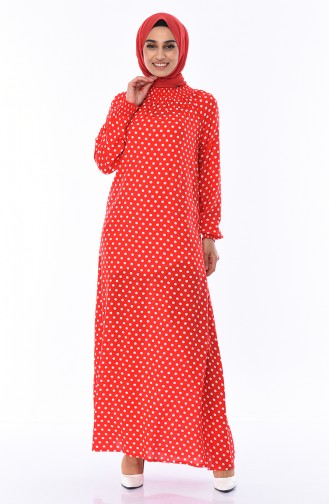 Red Hijab Dress 0079-05