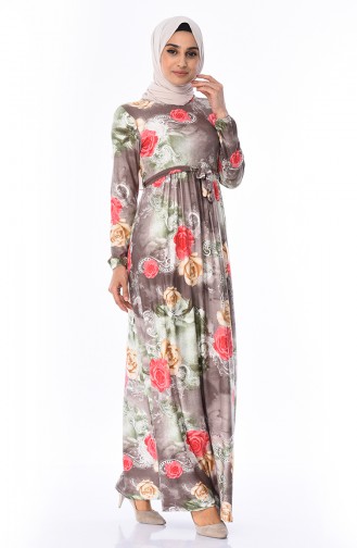 Brown Hijab Dress 4791B-02
