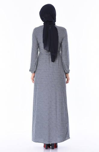 Navy Blue Hijab Dress 4791E-02