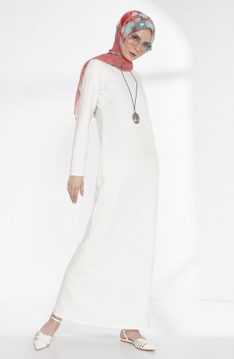 Kleid mit Zwei Garne und Halskette 2779-24 Weiss 2779-24