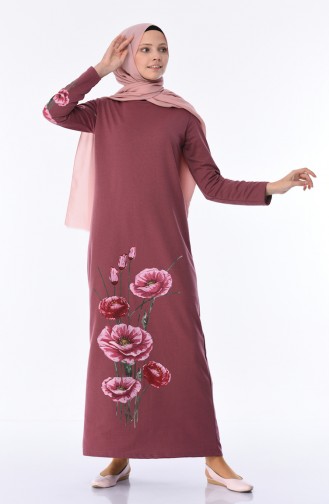 Dusty Rose Hijab Dress 5027-01
