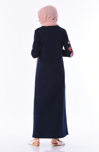 Navy Blue İslamitische Jurk 5027-02