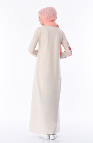 Naturfarbe Hijab Kleider 5027-03