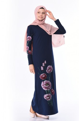 Indigo Hijab Dress 5027-07