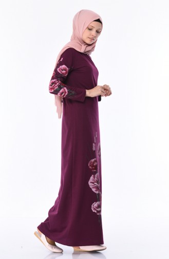 Plum Hijab Dress 5027-09