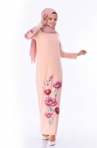 Powder Hijab Dress 5027-10
