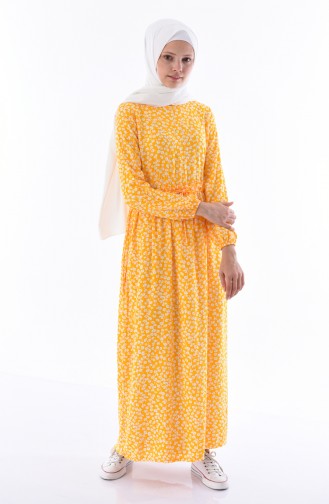 Yellow Hijab Dress 4241-04