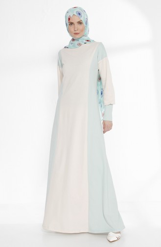 TUBANUR Garnili Dress 2941-10 Light Beige Green 2941-10