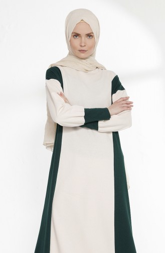 Smaragdgrün Hijab Kleider 2941-15