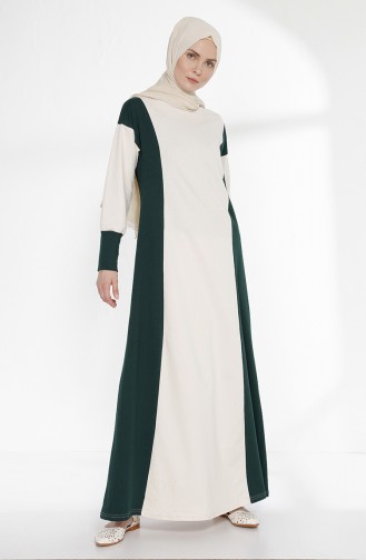 Smaragdgrün Hijab Kleider 2941-15