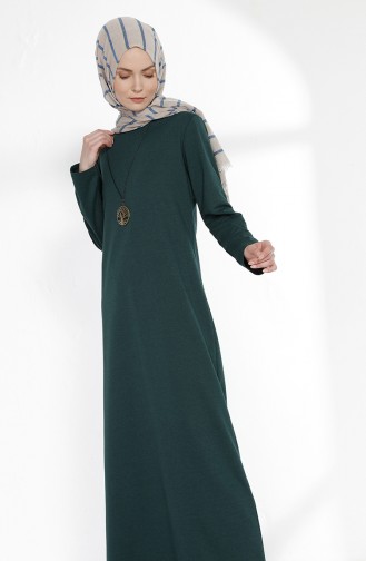 Robe avec Collier 2779-15 Vert emeraude Foncé 2779-15