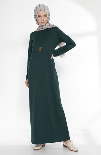 Robe avec Collier 2779-15 Vert emeraude Foncé 2779-15