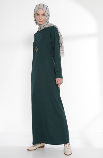 Robe avec Collier 2779-15 Vert emeraude Foncé 2779-15