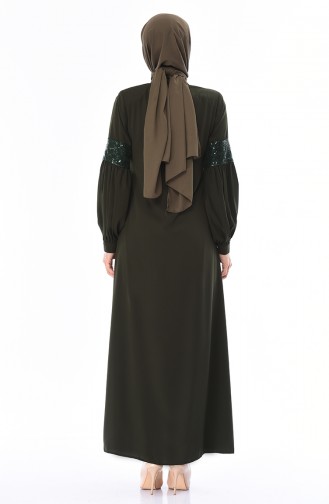 Abaya Manches Ballon 8350-01 Khaki 8350-01