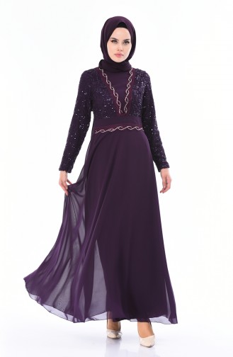 Purple Hijab Evening Dress 52759-07