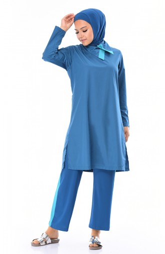 Oil Blue Swimsuit Hijab 365-02