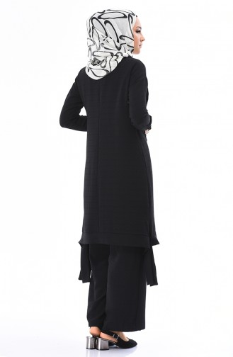 Aerobin Kumaş Tunik Pantolon İkili Takım 4155-02 Siyah