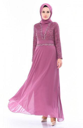 Beige-Rose Hijab-Abendkleider 52759-01