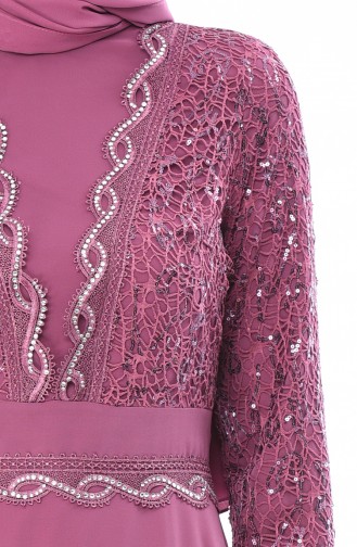 Robe de Soirée Détail Paillettes 52759-01 Rose Pâle 52759-01