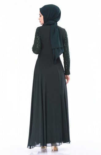Emerald Green Hijab Evening Dress 52759-04
