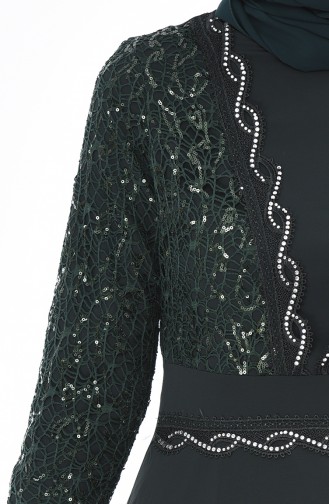 Emerald Green Hijab Evening Dress 52759-04