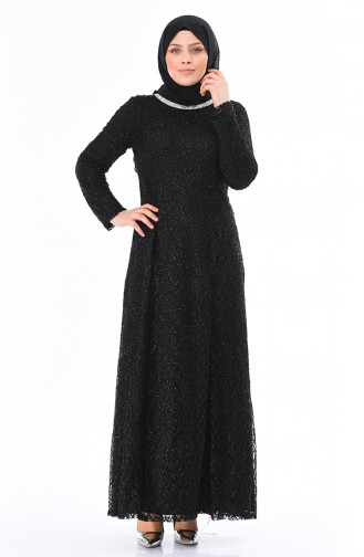 Robe de Soirée Grande Taille 2055-01 Noir 2055-01