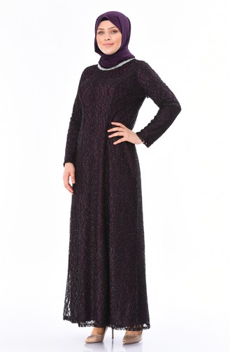 Purple Hijab Evening Dress 2230-02