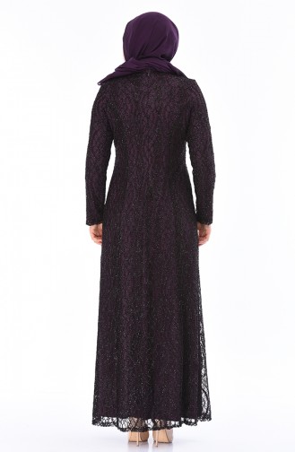 Purple Hijab Evening Dress 2055-02