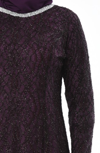 Purple Hijab Evening Dress 2055-02