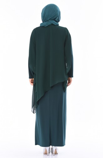 Smaragdgrün Hijab-Abendkleider 4007-06