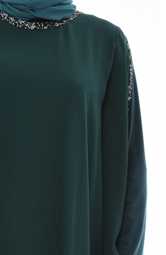 Robe de Soirée Grande Taille 4007-06 Vert emeraude 4007-06