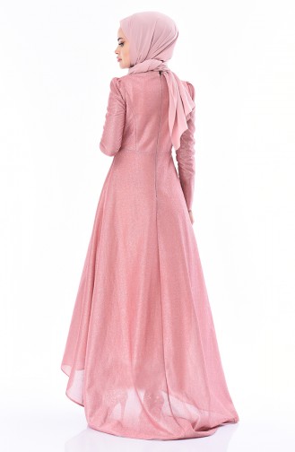 Dusty Rose Hijab Evening Dress 5008-01