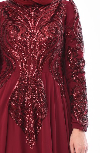 Robe de Soirée a Paillettes 5107-02 Plum 5107-02