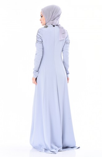 Indigo Hijab Evening Dress 7055-01