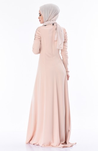 Robe de Soirée Perlées 7055-04 Beige 7055-04