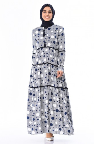 Polka Dot Kleid 7250-01 Dunkelblau 7250-01