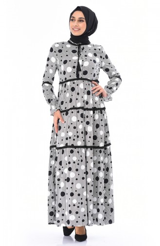 Polka Dot Kleid 7250-02 Schwarz 7250-02