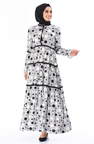 Polka Dot Kleid 7250-02 Schwarz 7250-02