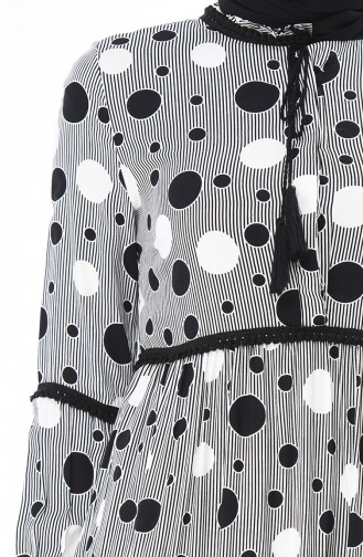 Polka Dot Kleid 7250-02 Schwarz 7250-02