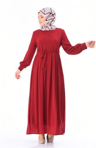 Claret red İslamitische Jurk 7263-01