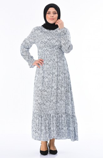 Navy Blue Hijab Dress 7264A-01